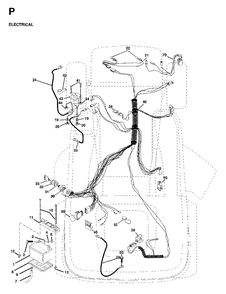 Electrical Diagram and Parts List for LTH18 1998-02 Jonsered Lawn Tractor