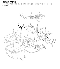 Bagger Diagram and Parts List for ICT13 (954130039)(2001-01) Jonsered Lawn Tractor
