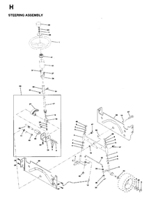 Steering Diagram and Parts List for LT15 (954130003)(1997-04) Jonsered Lawn Tractor