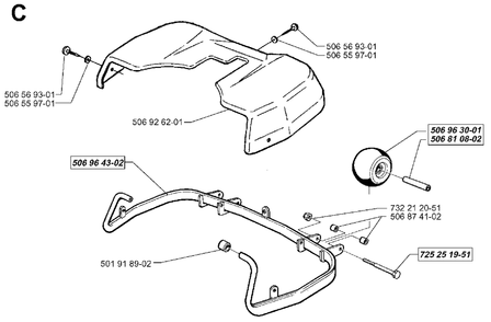 Part Location Diagram of 506964302 Jonsered No Description Available