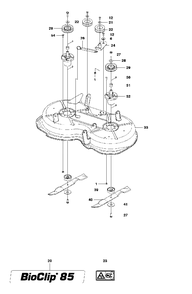 Mower Deck / Cutting Deck 1 Diagram and Parts List for FR2312MA (966639885)(2011-02) Jonsered Lawn Tractor
