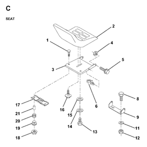 Seat Diagram and Parts List for LR11 1998-01 Jonsered Lawn Tractor