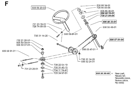 Part Location Diagram of 506592003 Jonsered Steering Wheel