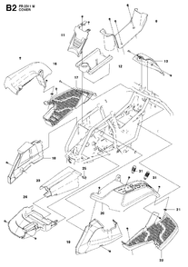 Cover 1 Diagram and Parts List for FR2311M (966639785)(2011-02) Jonsered Lawn Tractor