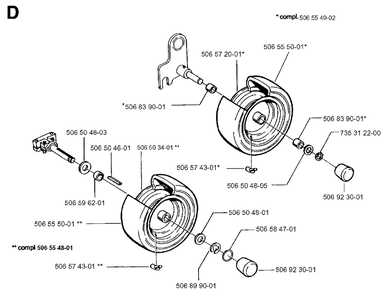 Wheels Tires Diagram and Parts List for FR13 1997-01 Jonsered Lawn Tractor