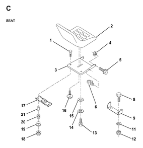 Seat Diagram and Parts List for LR13 (954130013)(1998-01) Jonsered Lawn Tractor