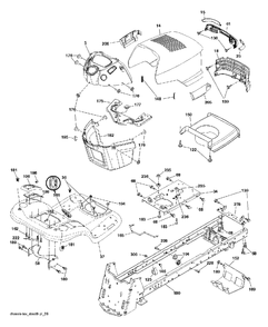 Chassis Enclosures Diagram and Parts List for 2754GTHI (960430191-00)(2013-12) Jonsered Lawn Tractor