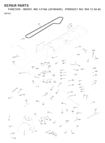 Drive Diagram and Parts List for LT16A (954130048)(2001-01) Jonsered Lawn Tractor