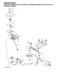 Steering Diagram and Parts List for LT2115CMA (954130216)(2004-01) Jonsered Lawn Tractor