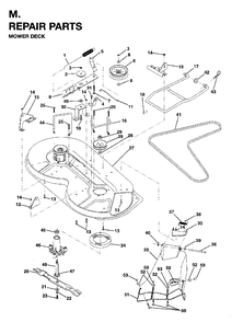 Mower Deck / Cutting Deck Diagram and Parts List for LRH13 (954003421)(1996-01) Jonsered Lawn Tractor