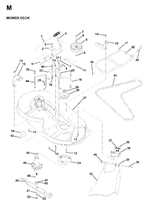 Mower Deck / Cutting Deck Diagram and Parts List for LR13 (954130013)(1998-01) Jonsered Lawn Tractor