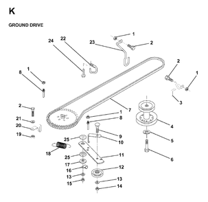 Drive Diagram and Parts List for LR11 1998-01 Jonsered Lawn Tractor