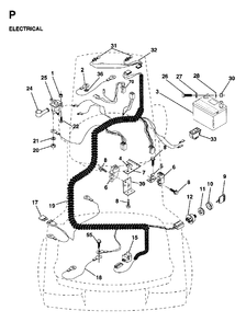 Electrical Diagram and Parts List for LR12 (954003411)(1997-04) Jonsered Lawn Tractor
