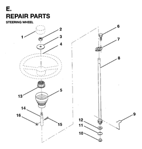 Steering Diagram and Parts List for LRH13 (954003421)(1996-01) Jonsered Lawn Tractor