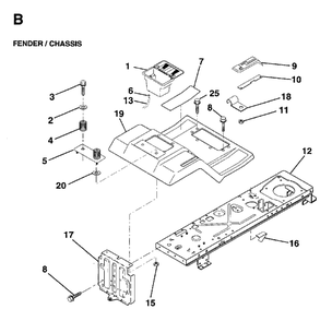 Chassis Enclosures Diagram and Parts List for LR12 (954003411)(1997-04) Jonsered Lawn Tractor
