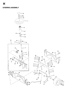 Steering Diagram and Parts List for LTH18 (954130005)(1997-04) Jonsered Lawn Tractor