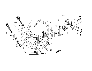 Oil pan Diagram and Parts List for L4721-96795730100  Jonsered Lawn Mower