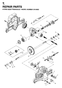 Transmission Diagram and Parts List for YTH18 (954003471)(1996-01) Jonsered Lawn Tractor