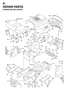 Chassis Enclosures Diagram and Parts List for YTH18 (954003471)(1996-01) Jonsered Lawn Tractor