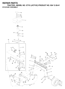 Steering Diagram and Parts List for ICT15 (954130041)(2000-04) Jonsered Lawn Tractor