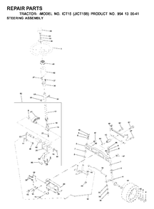 Steering Diagram and Parts List for ICT15 (954130041)(2000-02) Jonsered Lawn Tractor
