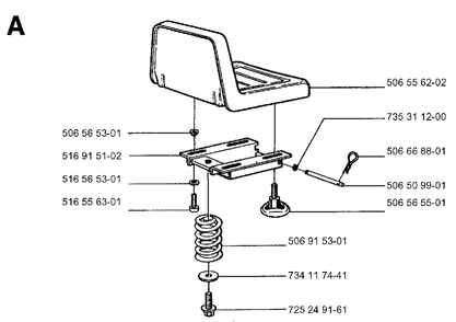 Part Location Diagram of 506556202 Jonsered Seat