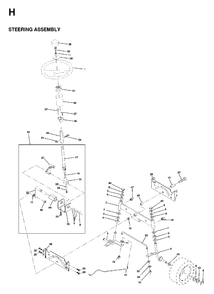 Steering Diagram and Parts List for LTH13 1998-01 Jonsered Lawn Tractor