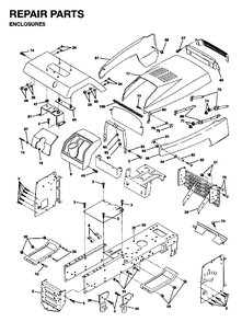 Chassis Enclosures Diagram and Parts List for YTH16 1995-01 Jonsered Lawn Tractor
