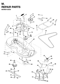 Mower Deck / Cutting Deck Diagram and Parts List for LR12 (954003411)(1996-01) Jonsered Lawn Tractor
