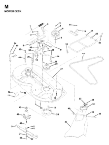 Mower Deck / Cutting Deck Diagram and Parts List for LR12 1998-04 Jonsered Lawn Tractor