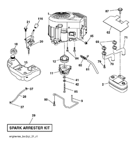 Engine Diagram and Parts List for 2754GTHI (960430191-00)(2013-12) Jonsered Lawn Tractor