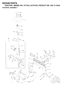 Steering Diagram and Parts List for ICT16A (954130042)(2000-02) Jonsered Lawn Tractor