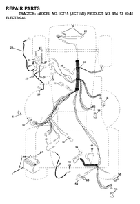 Electrical Diagram and Parts List for ICT15 (954130041)(2001-01) Jonsered Lawn Tractor