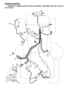 Electrical Diagram and Parts List for LT2118A (954130213)(2004-06) Jonsered Lawn Tractor