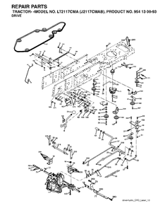 Drive Diagram and Parts List for LT2117CMA (954130093)(2003-05) Jonsered Lawn Tractor