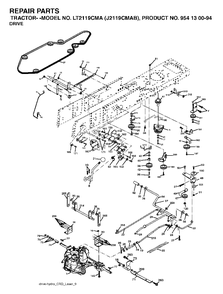 Drive Diagram and Parts List for LT2119CMA (954130094)(2003-05) Jonsered Lawn Tractor