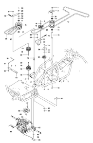 Transmission Diagram and Parts List for FR2312MA (966639885)(2011-02) Jonsered Lawn Tractor