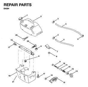 Dash Diagram and Parts List for LRH13 1995-01 Jonsered Lawn Tractor