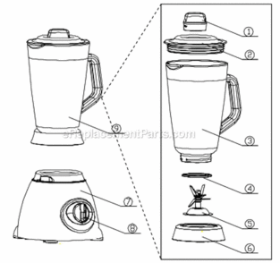 Page A Diagram and Parts List for BL16911  Kalorik Blender