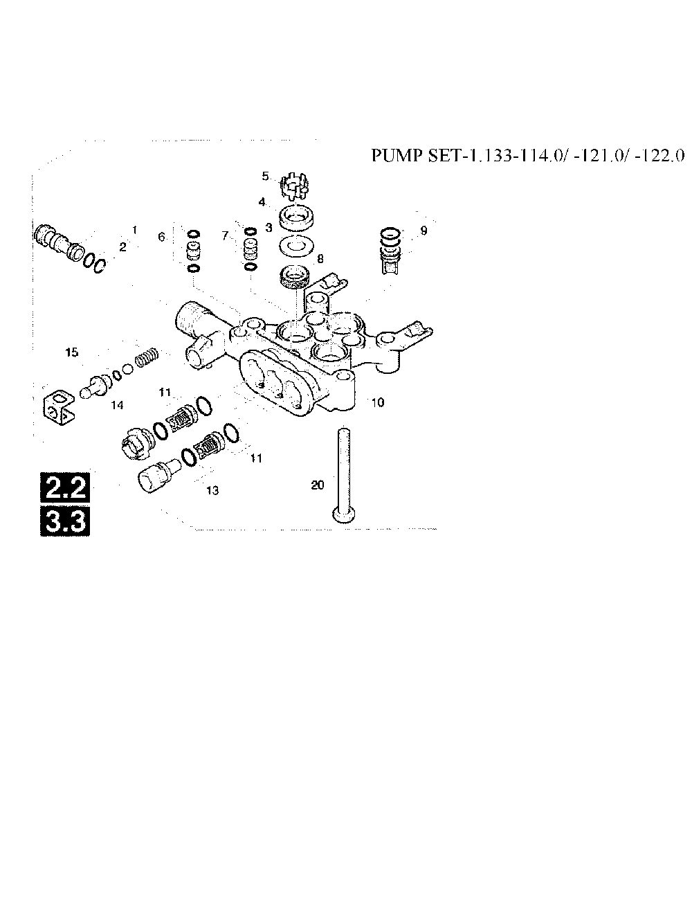 2.1 Cylinder Head/Pump Set Diagram and Parts List for K1800G  Karcher Pressure Washer