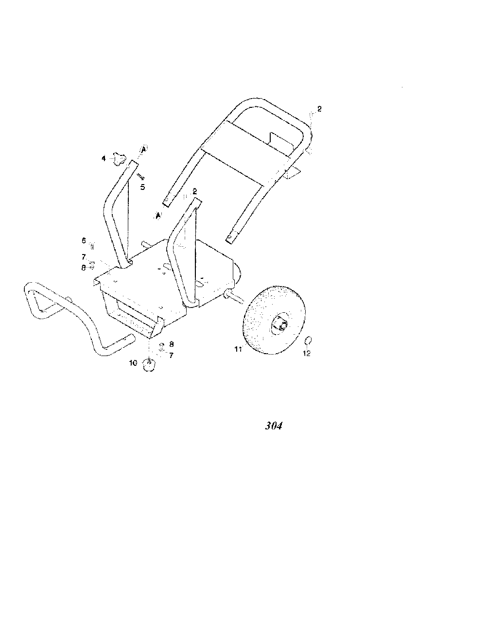 1.0 Handle/Wheel/Cap Diagram and Parts List for HD2500G  Karcher Pressure Washer