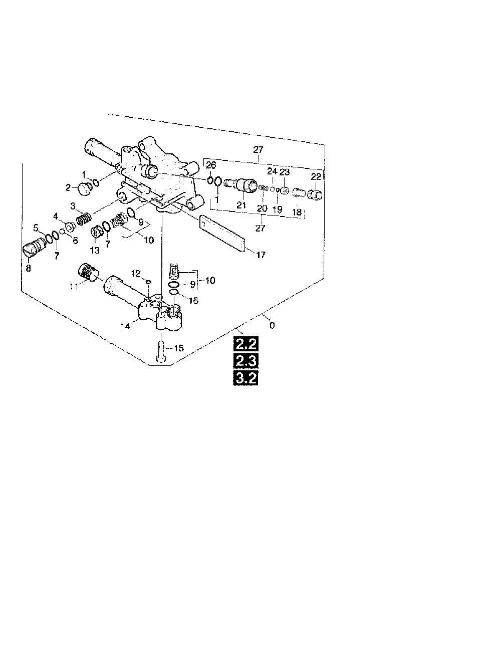 2.1 Cylinder Head / Pump Set Diagram and Parts List for HD2500G  Karcher Pressure Washer