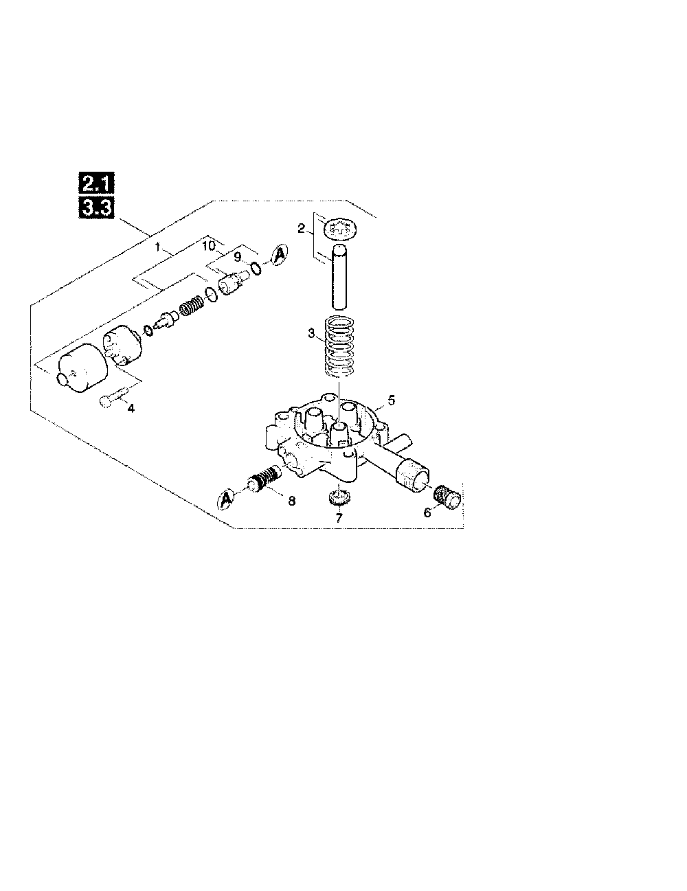 2.2 Piston/Valve Diagram and Parts List for K1800G  Karcher Pressure Washer