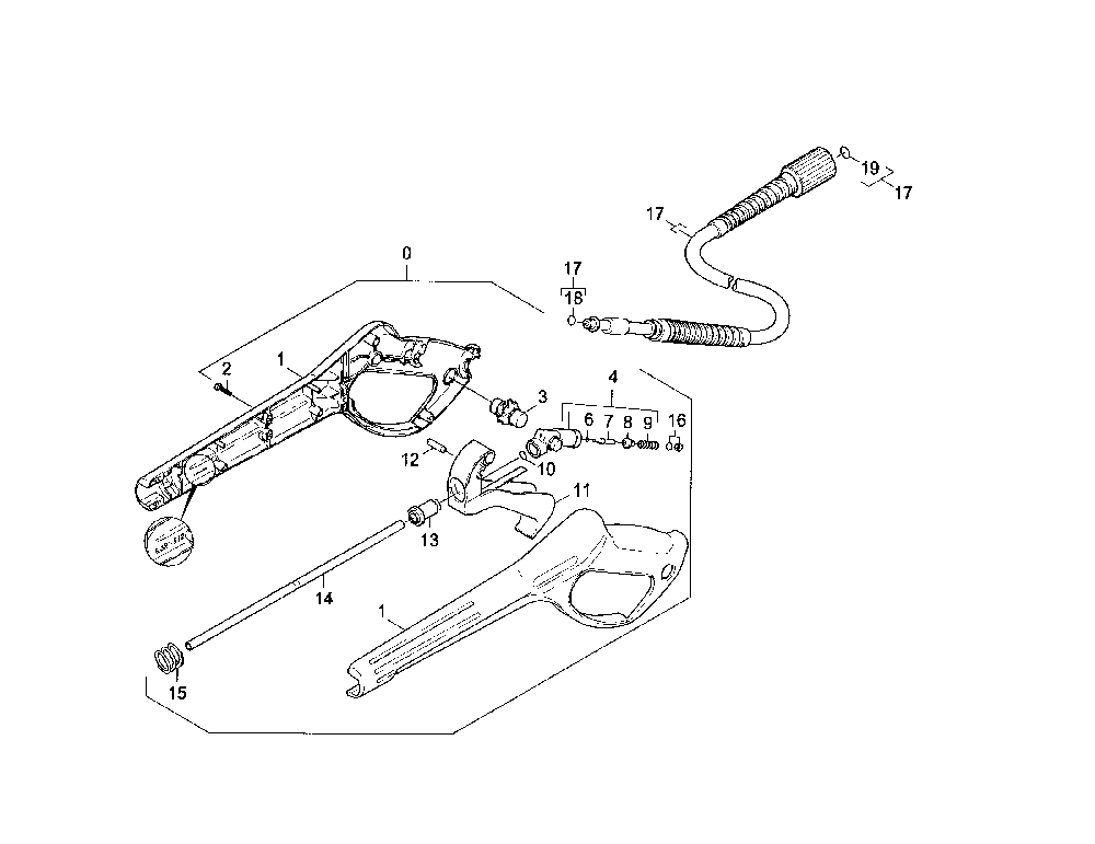Trigger Gun Diagram and Parts List for G2300IB  Karcher Pressure Washer