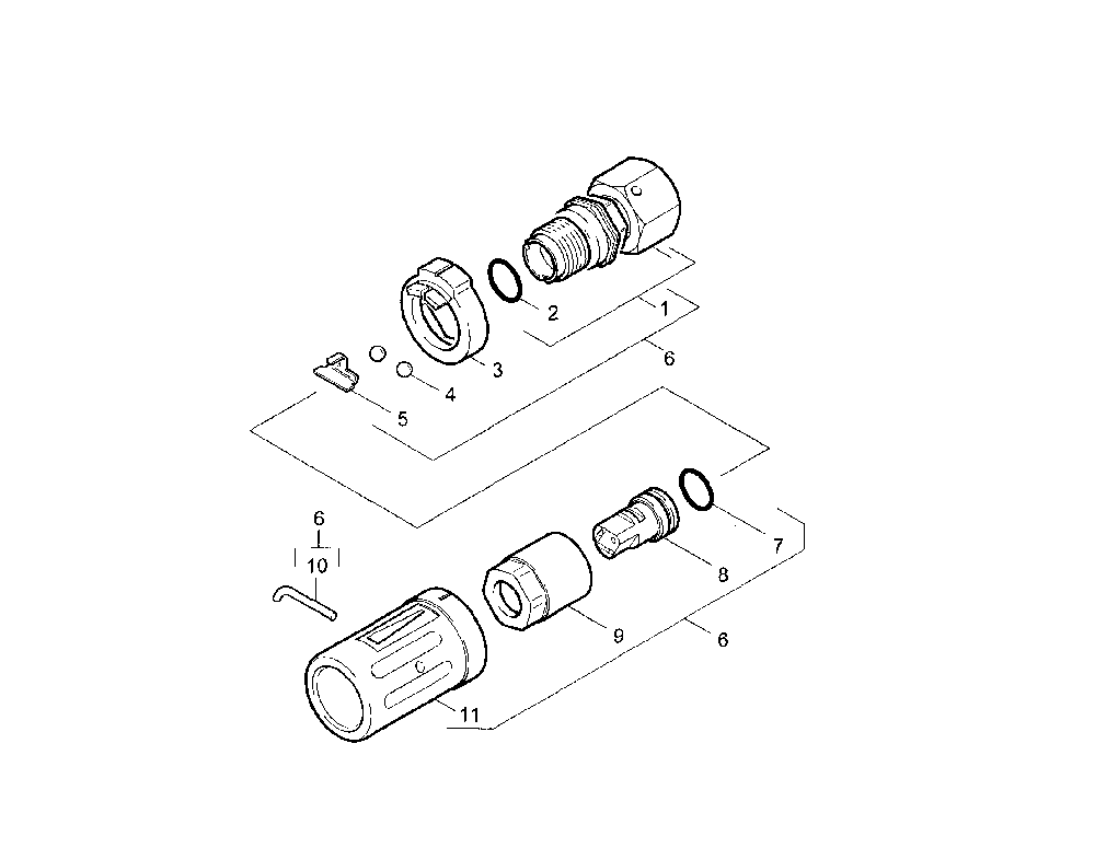 Triple Jet Nozzle Diagram and Parts List for K2400HH  Karcher Pressure Washer