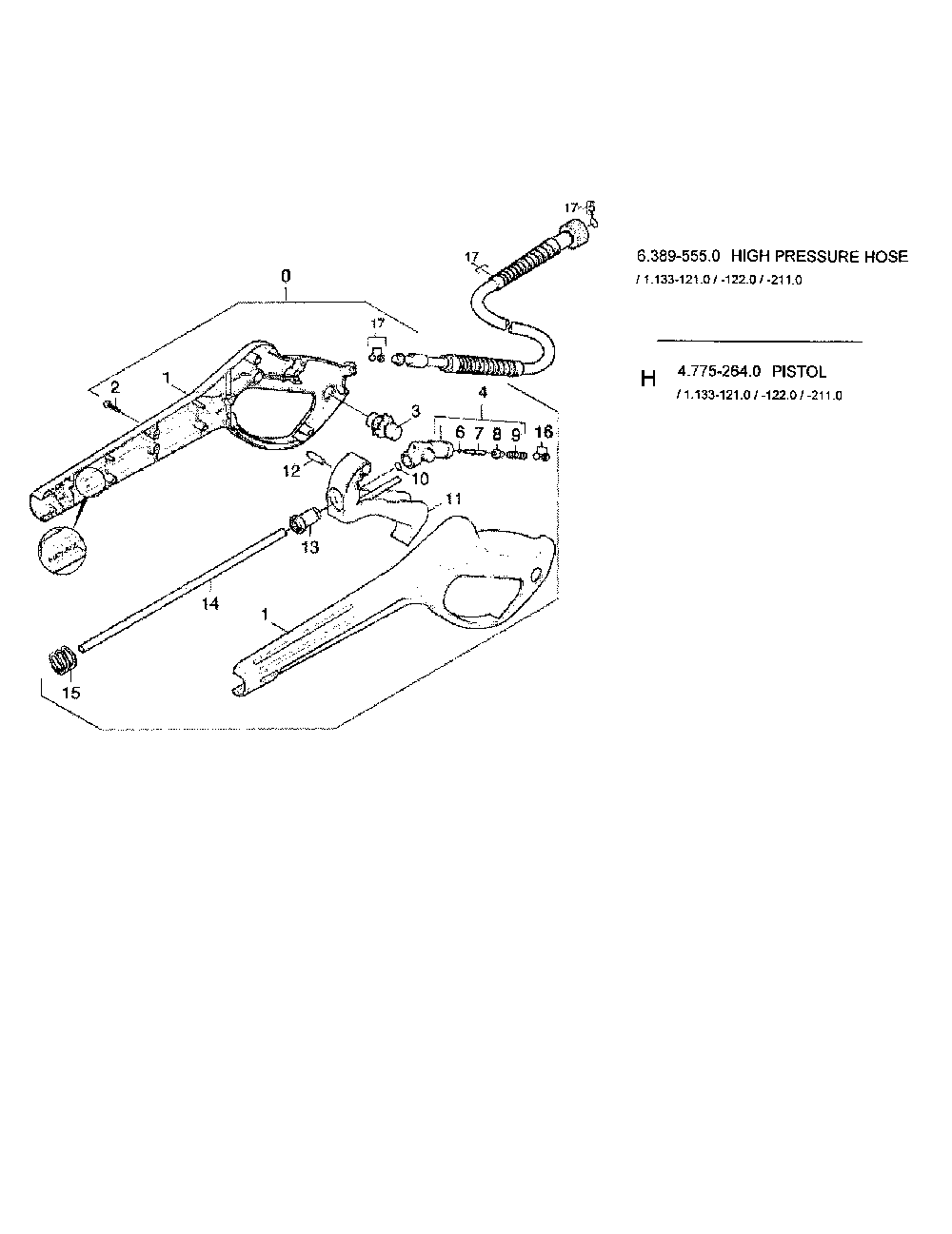 4.1 Trigger Gun-Version 1/Piston Diagram and Parts List for K1800G  Karcher Pressure Washer