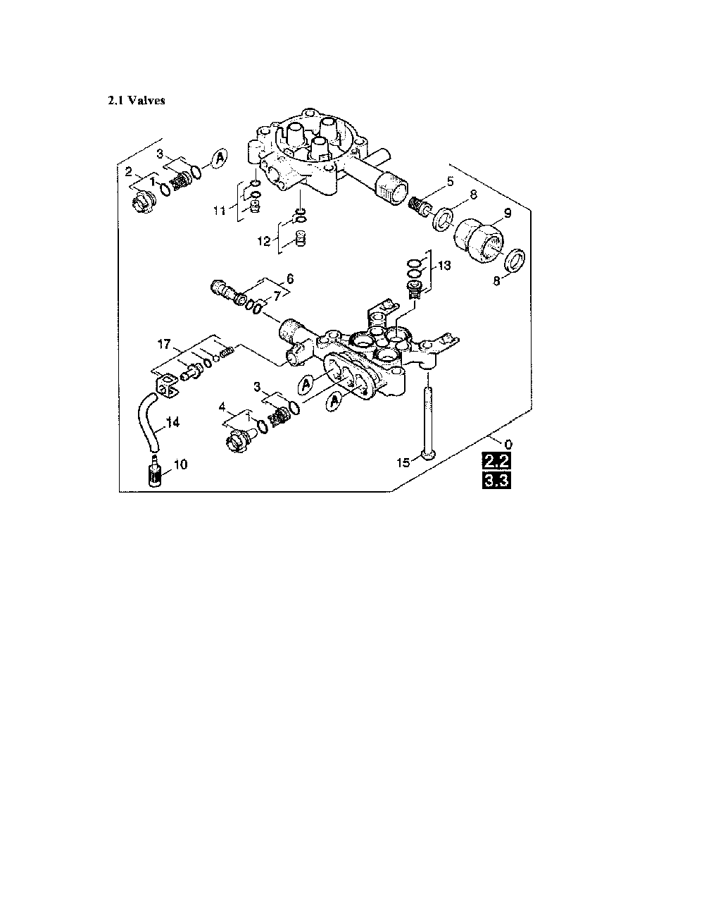 Valves/Pump Set Diagram and Parts List for K4400G  Karcher Pressure Washer