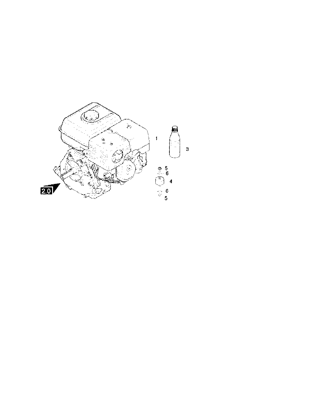 3.1 Motor/Engine Oil Diagram and Parts List for HD2500G  Karcher Pressure Washer