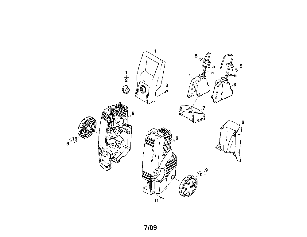 Housing Diagram and Parts List for K392M  Karcher Pressure Washer
