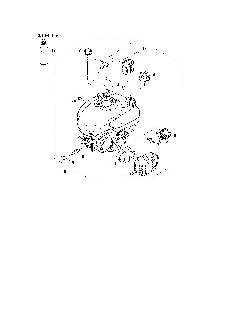 Motor/Carburetor/Exhaust Diagram and Parts List for K4400G  Karcher Pressure Washer